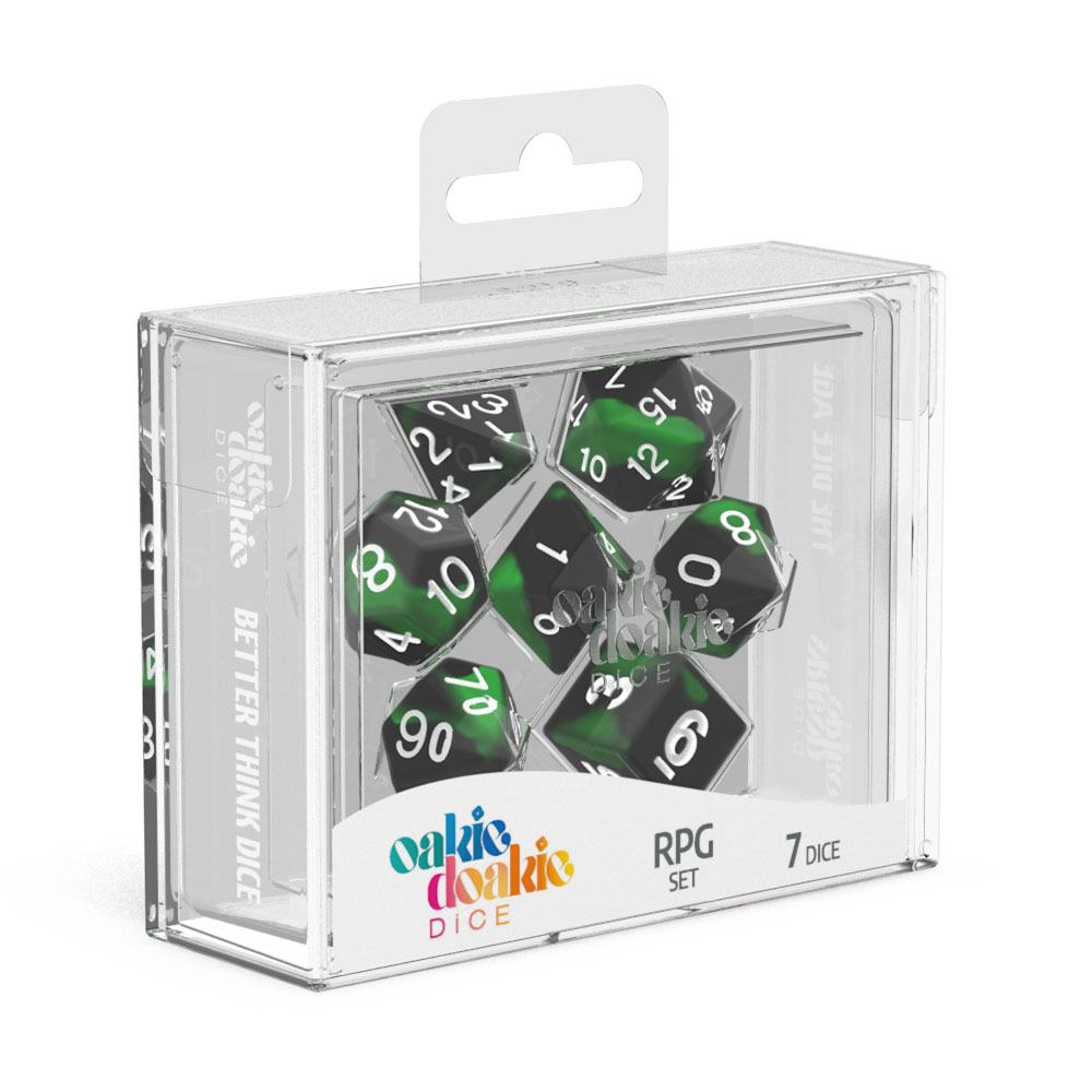 images Oakie Doakie - Jeu de dés RPG - Dice Glow in the Dark - Biohazard – Image 1