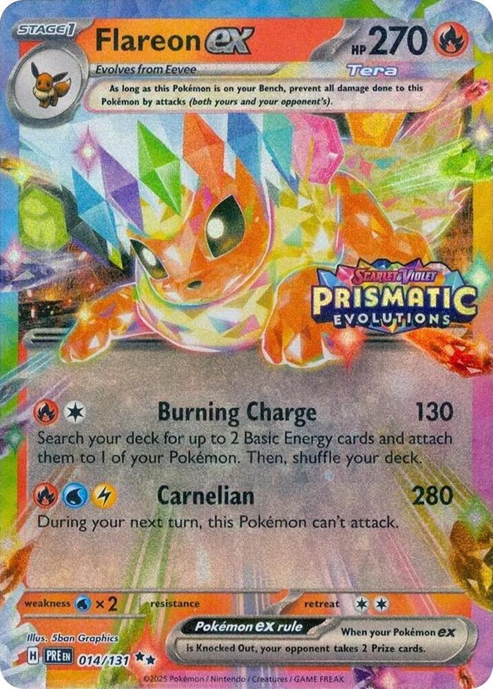 pokemon-flareon-ex-xpre-014-prismatic-evolutions-stamp-1145520810_716x Pokémon - Scarlet & Violet - Prismatic Evolutions: Additionals - Flareon ex (xPRE014) - Image 1