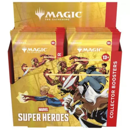 magic the gathering marvel super heroes collector boosters display