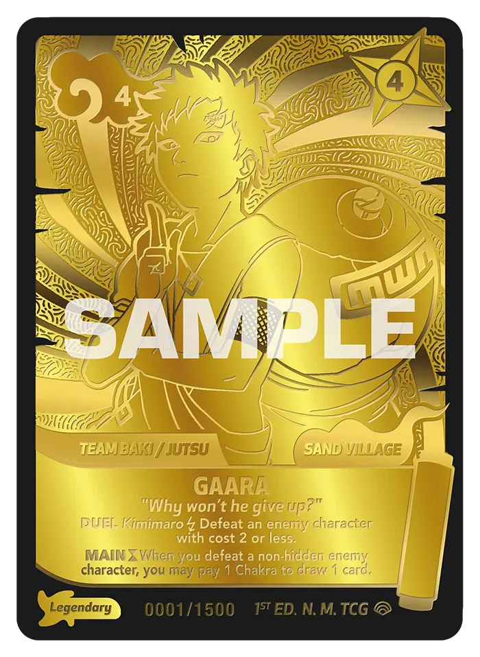 Naruto Mythos Shinobi Shiren Legendary Gaara in 22 Karat Gold, nummeriert 0001 von 1500
